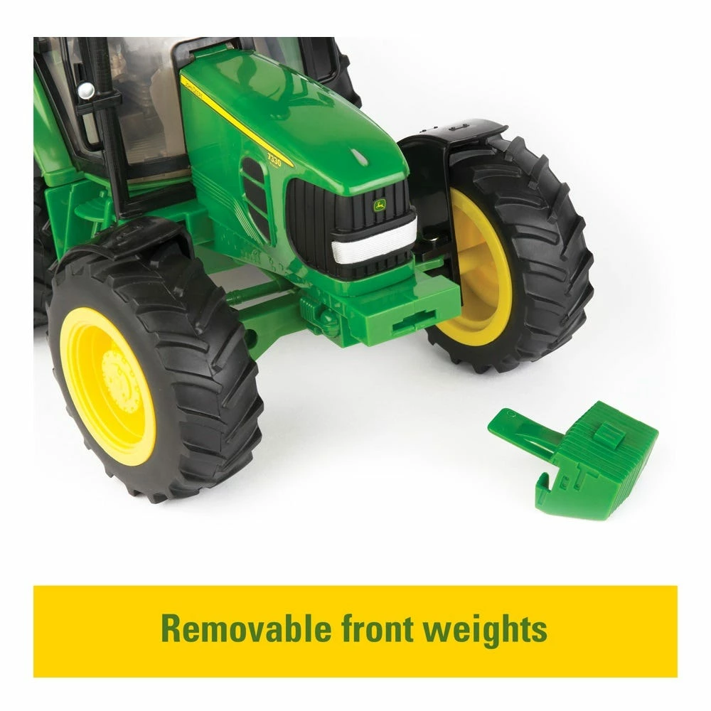 Tomy 1:16 Big Farm John Deere 7330 With Bale Loader And Bale - 46380 - Farm Equipment 3 Tomy 1:16 Big Farm John Deere 7330 With Bale Loader And Bale - 46380 - Farm Equipment - Image 3