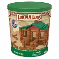 Lincoln Logs 100th Anniversary Tin Building Set, 111 Piece - 00854 - Sets