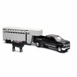New Ray CHEVY DUALLY W/CATTLE TRAILER - 37586 - Farm Toys