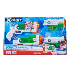 X-Shot Water Warfare Fast Fill 2 Micro and 2 Nano Pack by Zuru - 2878700027 - Backyard Play