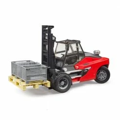 Bruder Linde HTI60 Fork Lift with Pallet and 3 Cargo Cages - 2513 - Toy Tractors & Trucks