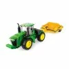 Tomy 1:16 Big Farm John Deere 9570R 4WD Lights And Sound Tractor With JD 1812Dc Scraper - 47179 - Farm Equipment