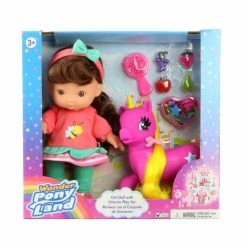 Wonder Pony Land Wonder Pony 8" Girl Doll with Pony Set, Assorted - 18428 - Baby Dolls