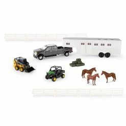 1:32 Hobby Set With Ford Pickup And Horse Trailer John Deere Gator Skid Steer And Accessories 47247 - Playsets