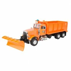 1:16 Big Farm Lights & Sounds Peterbilt Model 367 Straight Truck W/Dump Box And Snow Plow 47185 - Playsets