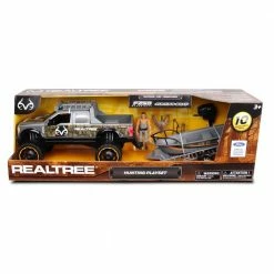 NKOK RealTree 1:18 Playset 10-piece Ford F-250 Super Duty Fishing Boat with Dog - 21844 - Remote Control