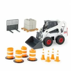 Bobcat Big Farm 1:16 Skid Steer Set with Barrels & Cones - 47259 - Construction Vehicles