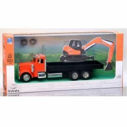 Kubota 1:32 Flatbed With Excavator SS-34023 - Animals & Other Figures