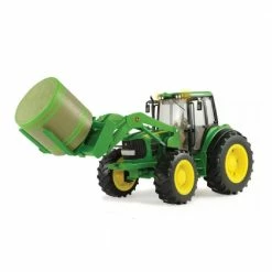 Games Official Website 15 Tomy 1:16 Big Farm John Deere 7330 With Bale Loader And Bale - 46380 - Farm Equipment