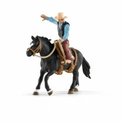 Schleich Saddle Bronc Riding with Cowboy 41416 - Animals & Other Figures