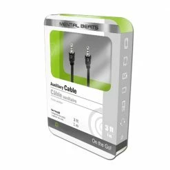 Mental Beats 3 ft. Mesh 3.5mm Auxiliary AUX Audio Cable Universal 00132 - Headphones & Ear Buds